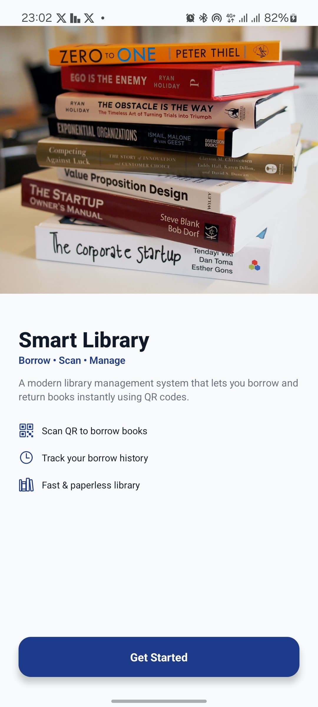 Mobile based Library Management App using QR Code